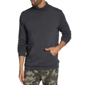 Alternative Apparel Eco Soft Mock Neck Sweatshirt in Charcoal Heather Grey